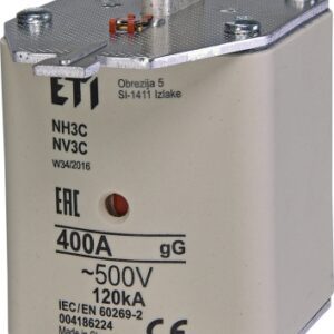 WT-3C NH3C 400A GG 500V WKŁADKA TOPIKOWA ZWŁOCZNA BM