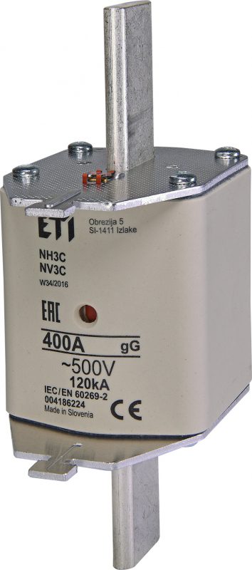 WT-3C NH3C 400A GG 500V WKŁADKA TOPIKOWA ZWŁOCZNA BM