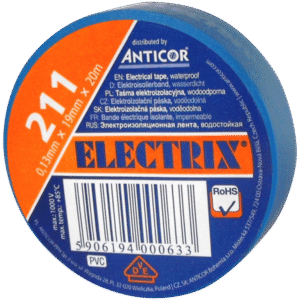 211P 19X20 TAŚMA IZOLACYJNA 19MM 20M PVC NIEBIESKI