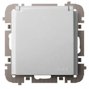 VESTRA MODUŁ BIAŁY GNIAZDO 2P+Z Z KLAPKĄ IP44 ZACISKI ŚRUBOWE 16A 250V