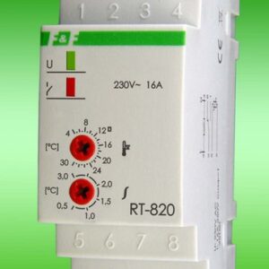RT-820 REGULATOR TEMPERATURY 16A 1P 2M 4-30ST C 230V AC
