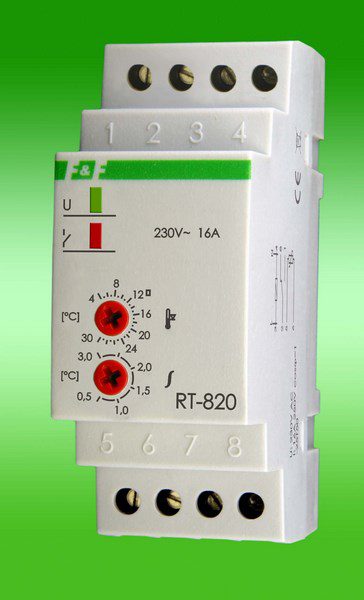 RT-820 REGULATOR TEMPERATURY 16A 1P 2M 4-30ST C 230V AC