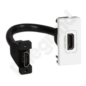 M45 BIAŁY GNIAZDO 1M HDMI 1.4 TYP A Z PRZEWODEM PODŁĄCZENIOWYM