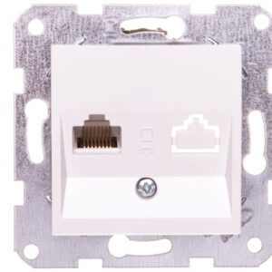 KARRE MODUŁ BIAŁY GNIAZDO KOMPUTEROWE 1X UAE 8 KAT.5E SKOŚNE