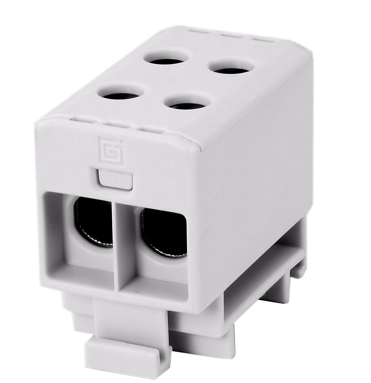 RAIL CONNECTOR THROUGH 2X AL/CU 2.5-35.0MM2 1000V AC/ 1500V DC UNIVERSAL TERMINAL GRAY