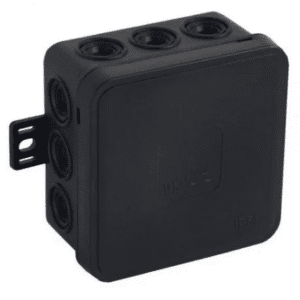 V5 PUSZKA INSTALACYJNA NT 75X75X41 IP54 IK07 PUSTA 12-WLOTOWA Z OSŁABIENIAMI KLIK CZARNY