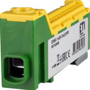 EDBC-1X25-13X2,5/PE DISTRIBUTION BLOCK 63A (1X25MM2-13X2,5MM2) YELLOW-GREEN