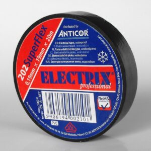 202 19X20 TAŚMA IZOLACYJNA 19MM 20M PVC CZARNY SUPERFLEX