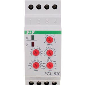 PCU-520 PRZEKAŹNIK CZASOWY 2X 8A 2P 2M 230V AC 2-FUNKCYJNY NASTAW 2 CZASÓW T1 T2