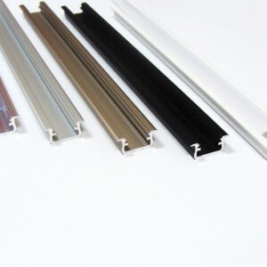 LED PROFILE PT RECESSED RAW ALUMINUM SILVER 2020MM + MILKY LENS