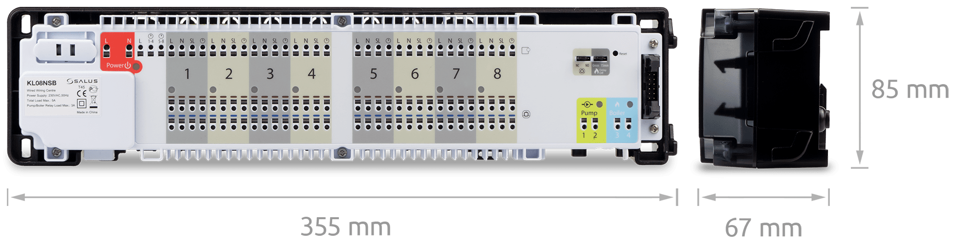 LISTWA CENTRALNA PRZEWODOWA DO STEROWANIA OGRZEWANIEM PODŁOGOWYM 8-STREF