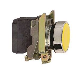 Schneider Electric Harmony XB4 Przycisk płaski żółty, metalowy, XB4BA51