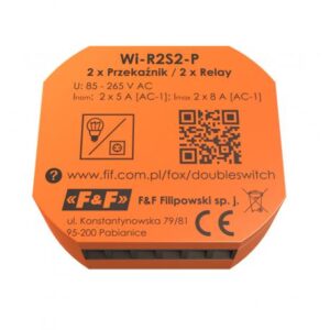 WI-R2S2-P DOUBLE SWITCH 2 KANAŁOWY PRZEKAŹNIK WI-FI 230V
