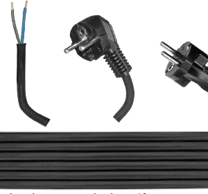 PRZEWÓD PRZYŁĄCZENIOWY 5.0M H05RR-F 2X1.0 OKRĄGŁY WTYCZKA PROSTA CZARNY