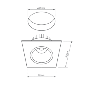 NEO ALUMINIUM SZCZOTKOWANE OPRAWA SUFITOWA LED KWADRAT RUCHOMA 6W WW 830 3000K 620LM IP20 90ST AL