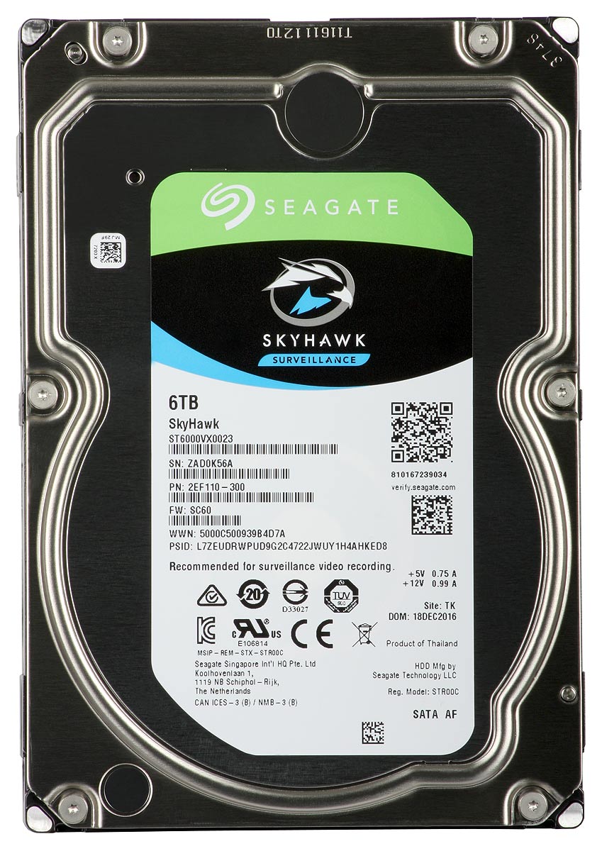 HDD 6TB 3.5" SATA 256MB CACHE SKYHAWK FOR CONTINUOUS WORK