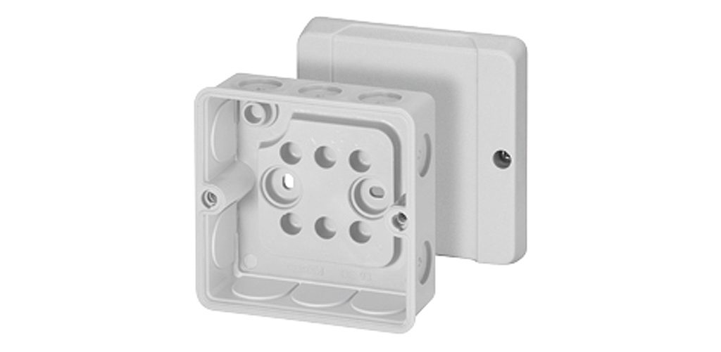 DE 9320 Z PUSZKA INSTALACYJNA NT 88X88X47 10 DŁAWIKÓW MEMBRANOWYCH BEZ ZACISKÓW IP55 IK07 SZARY