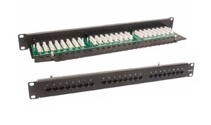 19" PATCH PANEL CAT. 5E UTP 19" 1U 24 PORTS RJ45 WITH SHELF