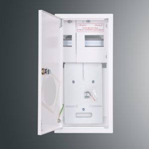 RZ-9NNPOT1F+6S ROZDZIELNIA METALOWA LICZNIKOWA NT PŁYTKA 1F 6M 430X210X135 DRZWI ZAMEK/SZYBA BIAŁY