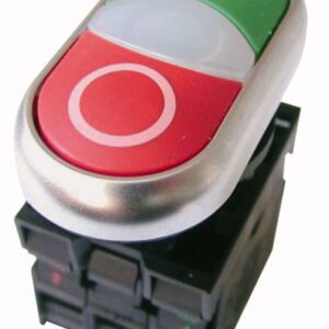 M22-DDL-GR-X1/X0/K11/230-W PRZYCISK 2X PODŚWIETLANY Z SAMOPOWROTEM PŁASKI 1Z 1R CZERWONY/ ZIELONY