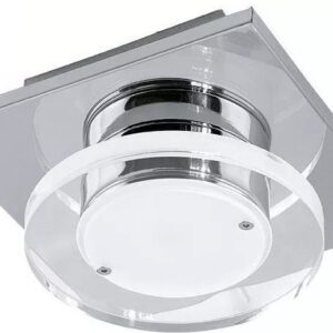 CISTERNO 1 CHROM/ SATYNA OPRAWA SUFITOWA KWADRAT PT LED 4.5W WW 3000K 480LM IP20 STAL INOX/ TWORZYWO