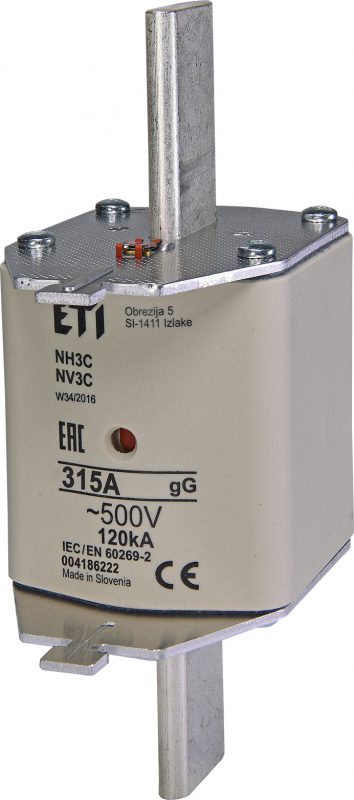 WT-3C NH3C 315A GG 500V WKŁADKA TOPIKOWA ZWŁOCZNA BM