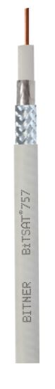 BITSAT 757 WHITE COAXIAL CABLE WIRE 1.05/5.0 REEL 5-2400MHZ AL/PET/AL FOIL AL WIRE BRAID