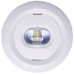 STARLET II 200 ROUND WHITE EMERGENCY LED LAMP PT 2W 180LM 3H SC SA(M) MT IP20 FI70 PC/ AL
