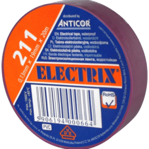 211P 19X20 TAŚMA IZOLACYJNA 19MM 20M PVC FIOLETOWY