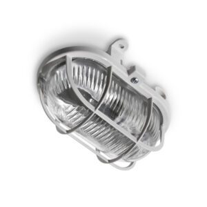 OVAL OP SZARY OPRAWA KANAŁOWA 1X  60W E27 IP54 OSŁONA PLASTIK SZKŁO PLASTIK