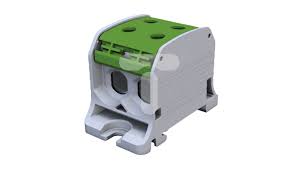 STB 50-2 RAIL CONNECTOR THREADED 2X 6-50MM2 / 4-35MM2 AL/CU 87320 SIMBLOCK GREEN