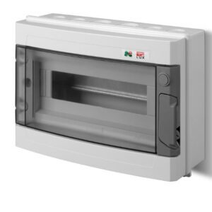 EP-LUX PLUS ROZDZIELNIA PLASTIKOWA NT 12M 1X 12M N+PE IP65 IK07 214X303X118 DRZWI DYMNE SZARY