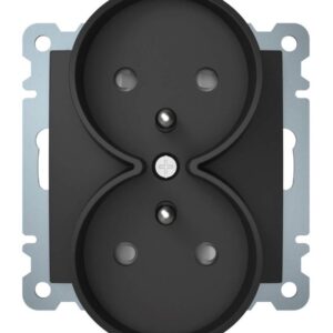 B.KWADRAT GNIAZDO 2-KROTNE Z UZIEMIENIEM DO RAMEK 1- LUB WIELOKROTNYCH, ANTRACYT