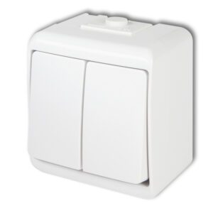 JUNIOR BIAŁY ŁĄCZNIK NT SERYJNY 2X IP54 ZACISKI ŚRUBOWE 10AX 250V