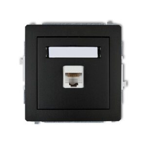 DECO MODULE BLACK MATT COMPUTER SOCKET 1X UAE 8 CAT. 5E UTP FLAT WITH LABEL FIELD