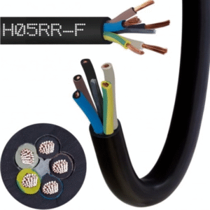 H05RR-F OW 5X 2.5 ŻO CZARNY PRZEWÓD GUMOWY OKRĄGŁY MIĘKKI 300/500V DO ODBIORNIKÓW RUCHOMYCH BĘBEN