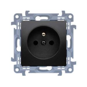SIMON 10 BLACK MATT MODULE SOCKET 1X Z/U QUICK CONNECT 16A 250V