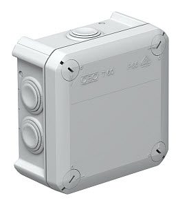 T 60 PUSZKA INSTALACYJNA NT 114X114X57 POKRYWA PEŁNA IP66 IK07 JASNOSZARY T-SERIA