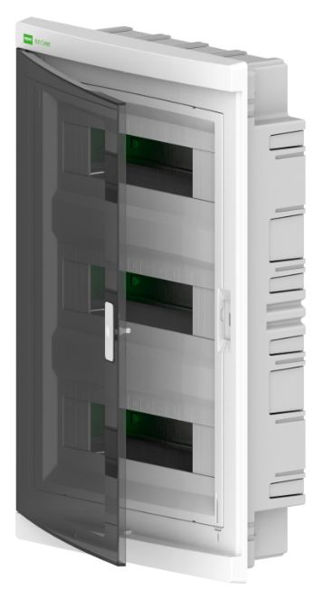 ELEGANT ROZDZIELNIA PLASTIKOWA PT 36M 3X 12M N+PE IP40 IK05 475X310X102 DRZWI DYMNE BIAŁY