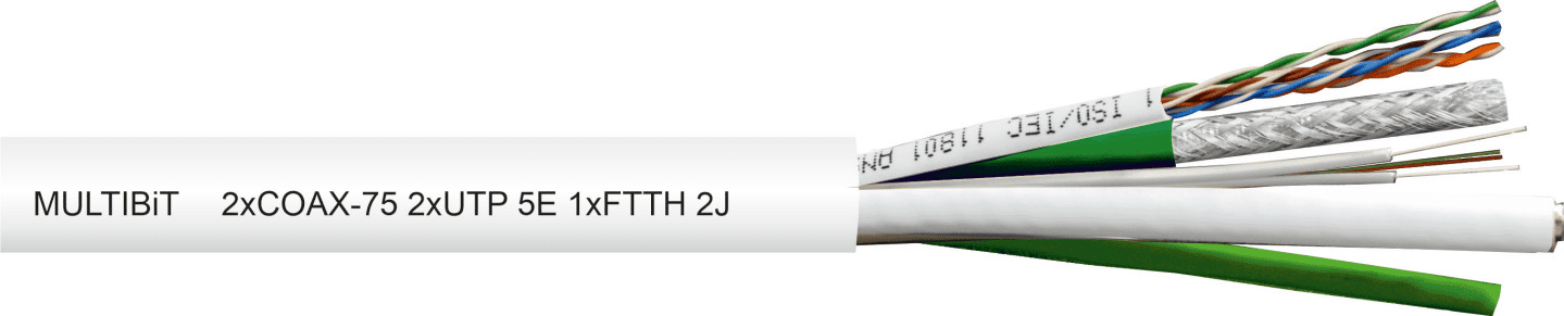 MULTIBIT 2XCOAX-75 2XUTP5E 1XFTTH2J PRZEWÓD HYBRYDOWY BĘBEN