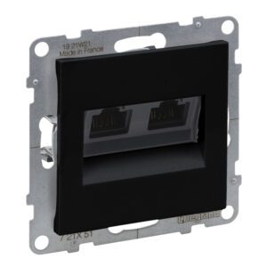 SUNO 2 BLACK MODULE COMPUTER SOCKET 2X UAE 8 CAT.5E UTP ANGLED