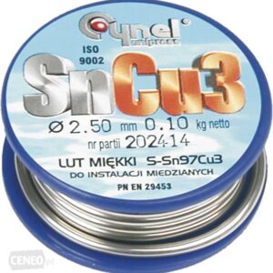 SPOIWO LUTOWNICZE 97% SN, 3% CU, DRUT 2.5 MM, 100 G