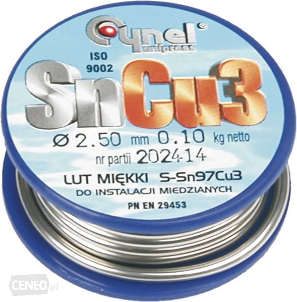 SPOIWO LUTOWNICZE 97% SN, 3% CU, DRUT 2.5 MM, 100 G