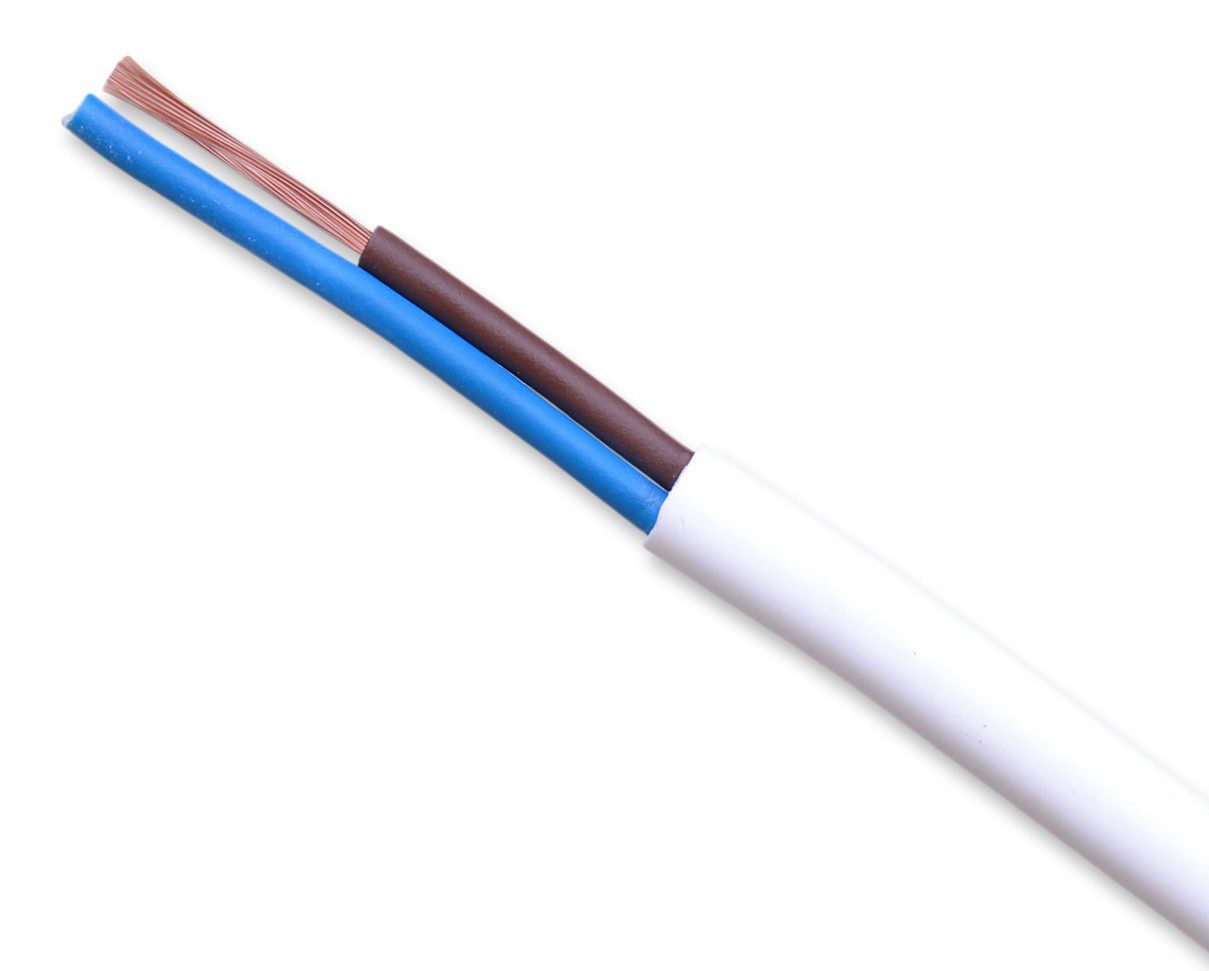 H03VV-F OMY 2X 1.5 BIAŁY PRZEWÓD MIESZKANIOWY OKRĄGŁY MIĘKKI 300/300V