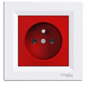 Schneider Electric Asfora, gniazdo pojedyncze 2P+PE, czerwono-biały, EPH2800421