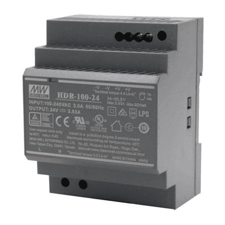 HDR ZASILACZ NA SZYNĘ DIN 92W 3.83A 85-264V AC - 120-370V DC / 24V DC 4M