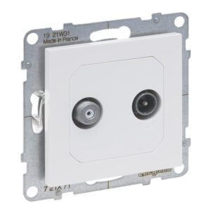 SUNO 2 MODUŁ BIAŁY GNIAZDO TV-SAT KOŃCOWE 2 PRZEWODY 1.5DB