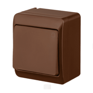HERMES BROWN BUTTON NT "BELL" IP44 SCREW TERMINALS 10AX 250V