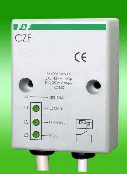 CZF PHASE LOSS AND ASYMMETRY SENSOR 10A 1Z 3X400/230V+N AC DIN RAIL