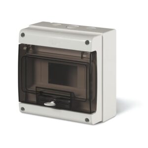 M190 ROZDZIELNIA PLASTIKOWA NT 8M 1X 8M N+PE IP66 IK07 190X184X106 DRZWI DYMNE SZARY DOMINO (do PV)